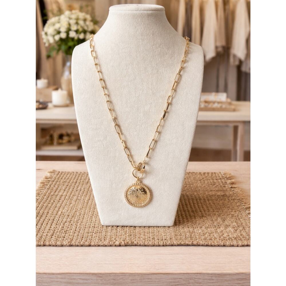 Nordstrom Melrose And Market Gold Round Pendent Necklace New
